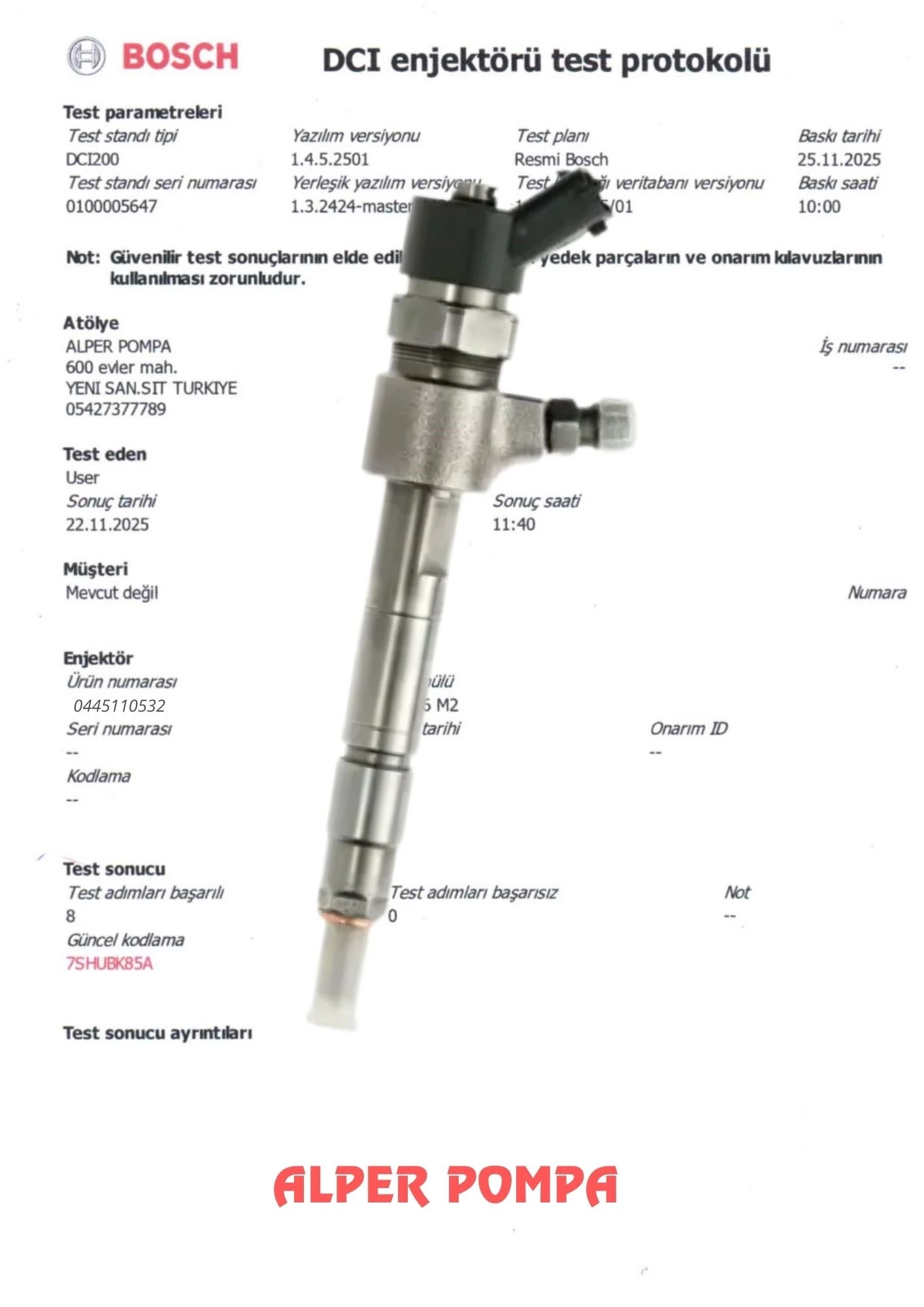 BOSCH 0445110532 Enjektör