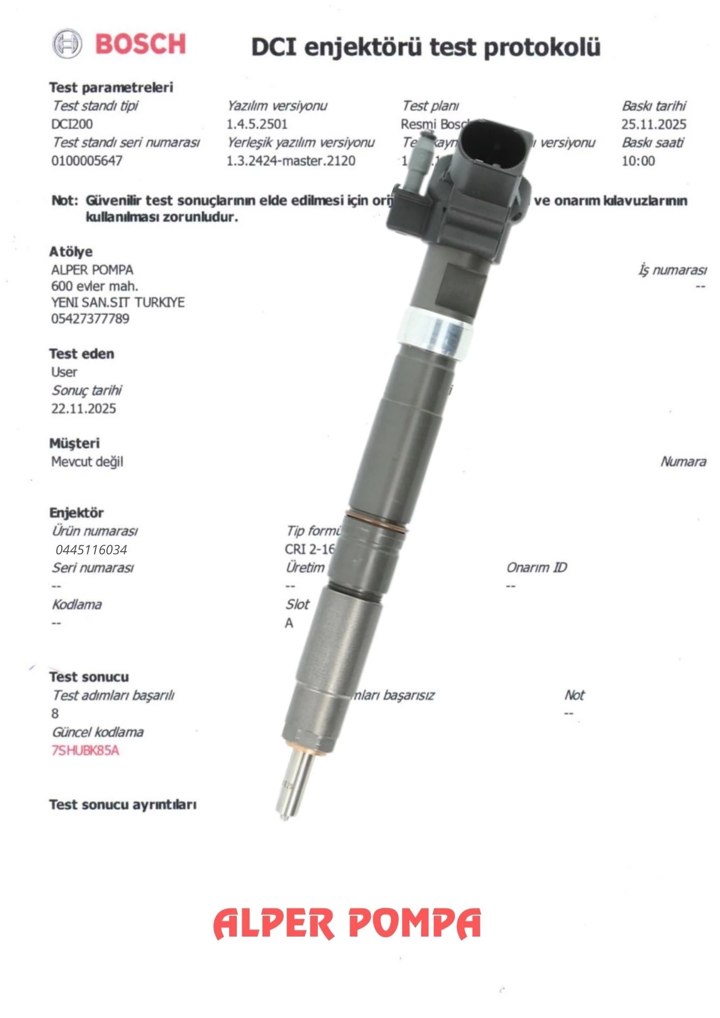 BOSCH 0445116034 ENJEKTÖR