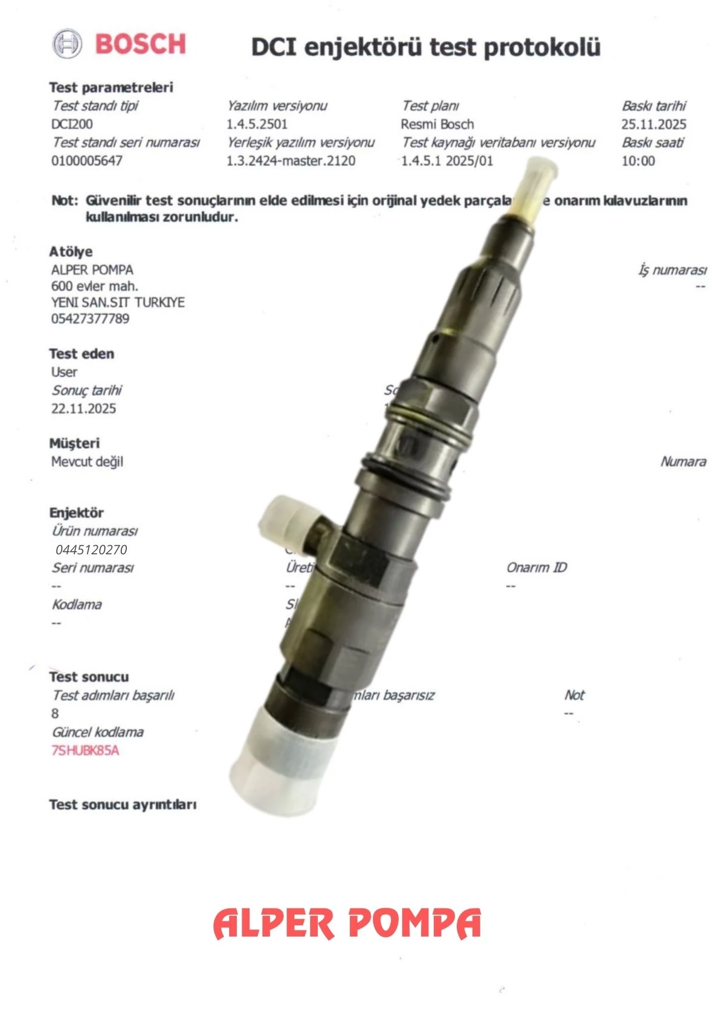 BOSCH 0445120270 ENJEKTÖR