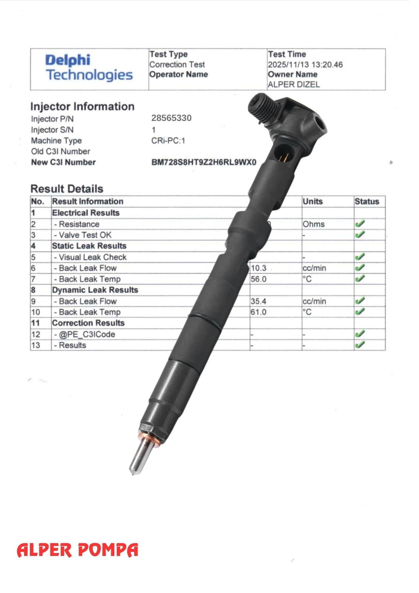DELPHİ 28565330 ENJEKTÖR